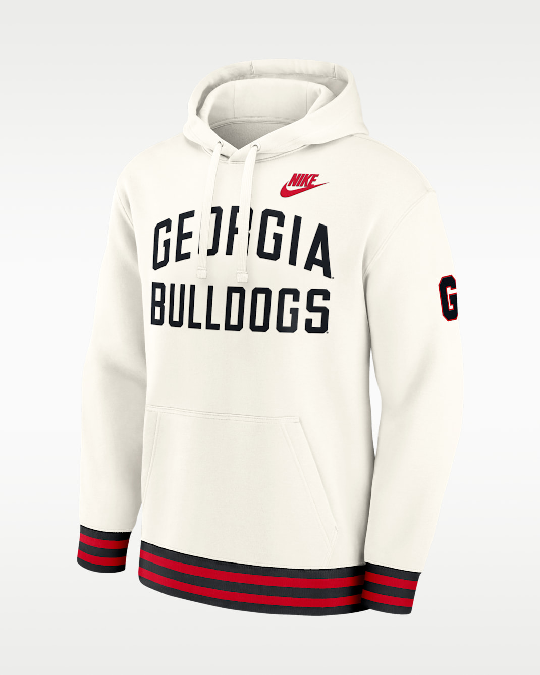 Georgia Legacy Men's Nike College Pullover Hoodie - Cream/Black