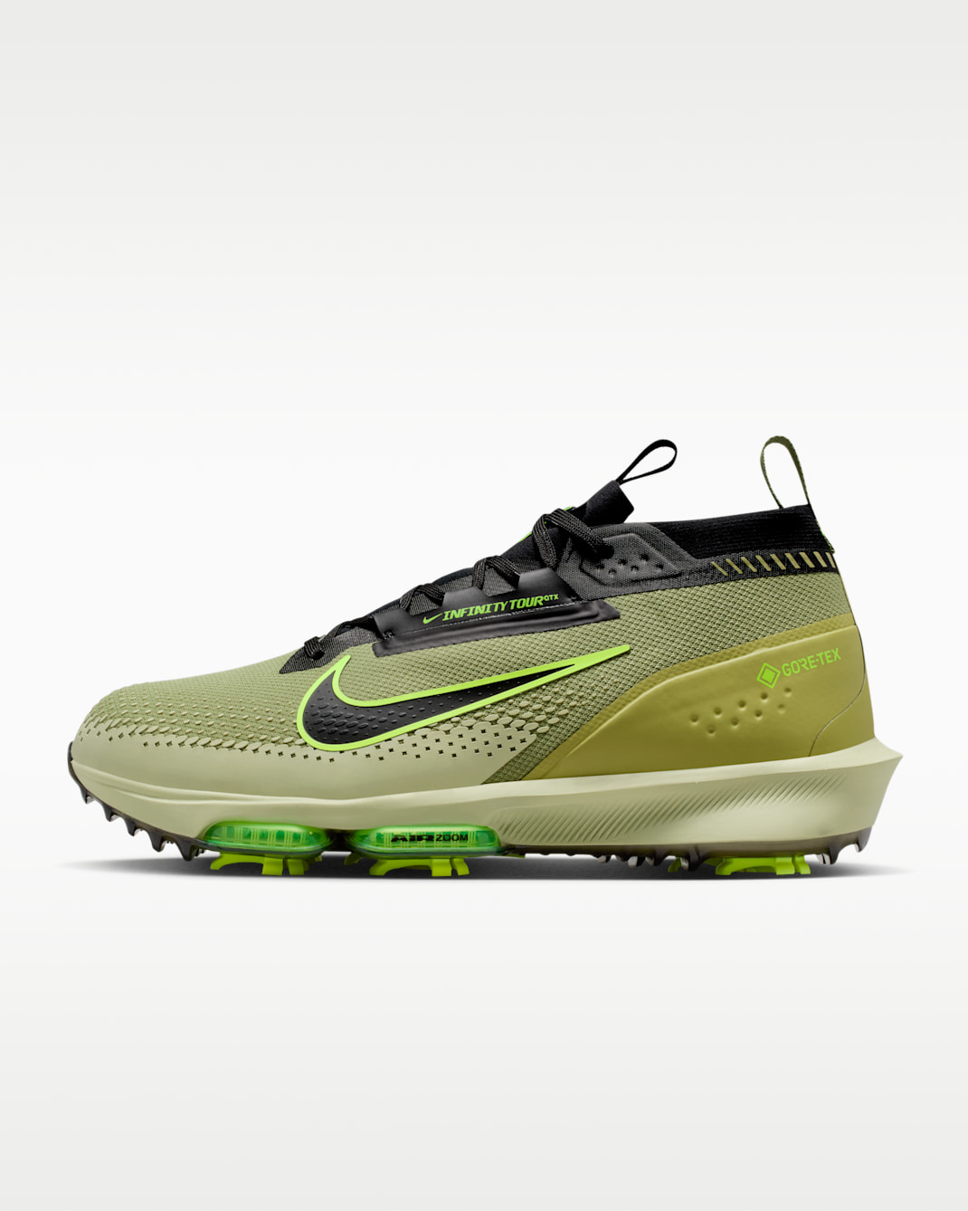 Nike Infinity Tour 2 GORE-TEX Men's Waterproof Golf Shoes (Extra-Wide) - Dusty Olive/Volt/Black
