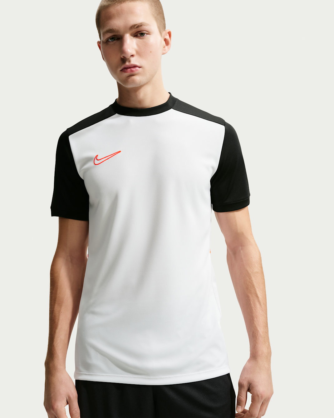 Nike Academy Men's Dri-FIT Short-Sleeve Soccer Top - White/Black/Bright Crimson/Bright Crimson