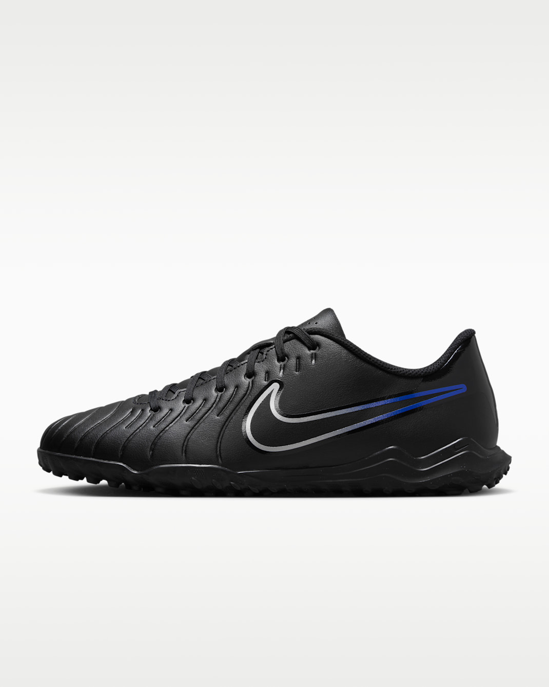 Nike Tiempo Legend 10 Club Turf Low-Top Football Shoes - Black/Hyper Royal/Chrome