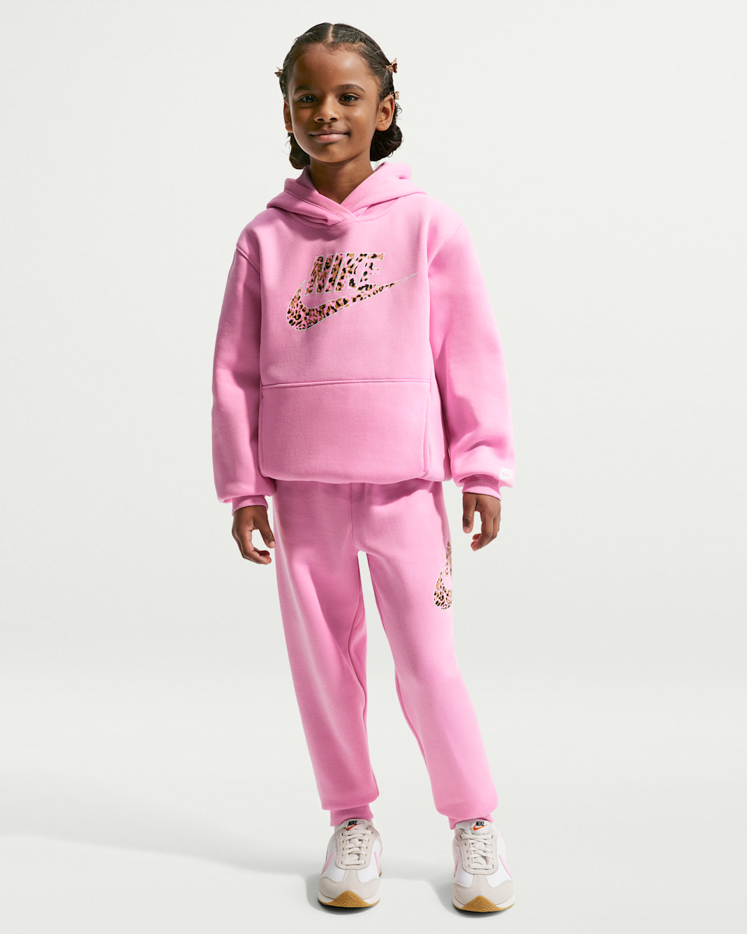 Nike Younger Kids' Pullover Hoodie and Joggers Set - Pink Rise