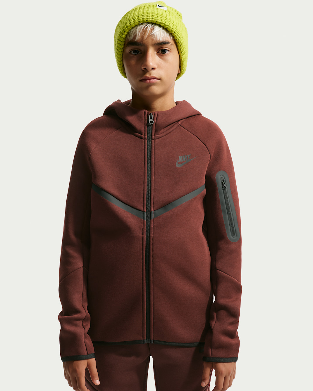 Nike Sportswear Tech Fleece Big Kids' Full-Zip Hoodie - Mystic Dates/Black/Black