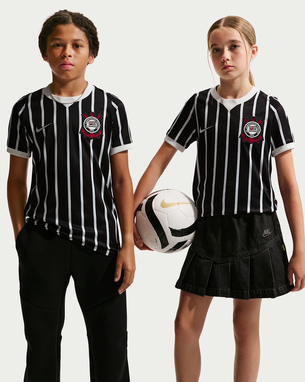 S.C. Corinthians 2026/27 Stadium Away Big Kids' Nike Dri-FIT Soccer Replica Jersey - Black/Sail/Sail