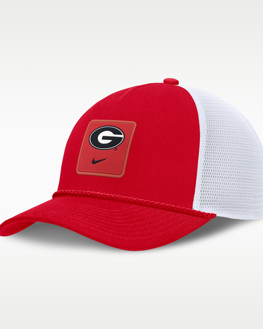 Georgia Sideline Gameday Rope Men's Nike College Trucker Adjustable Hat - University Red/White