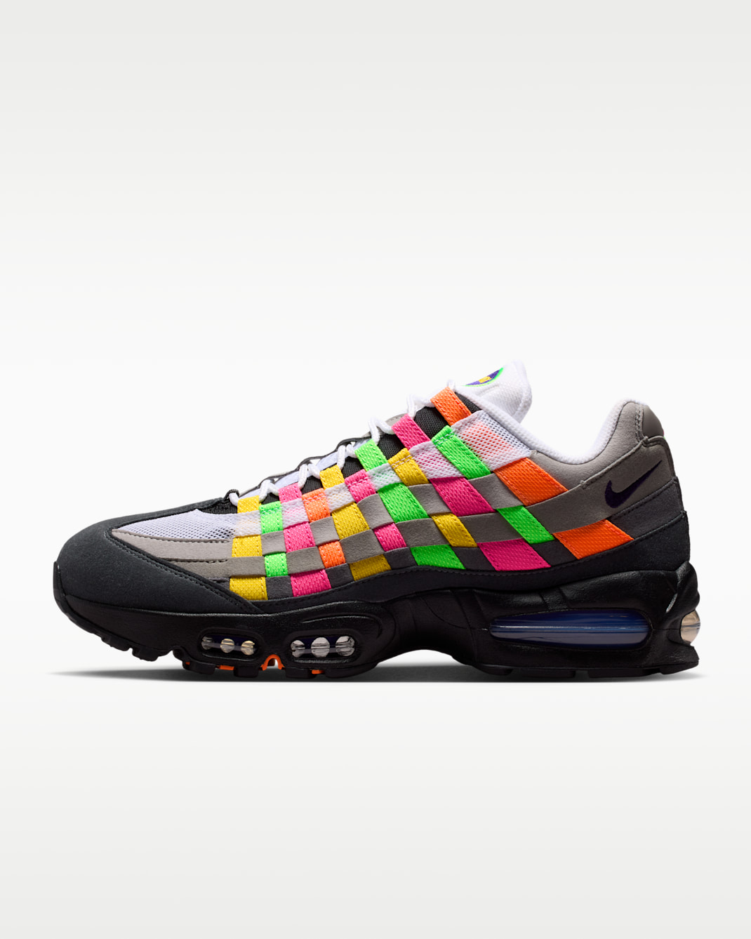 Nike Air Max 95 Big Bubble Woven Men's Shoes - White/Pearl Grey/Light Charcoal/Purple Dynasty