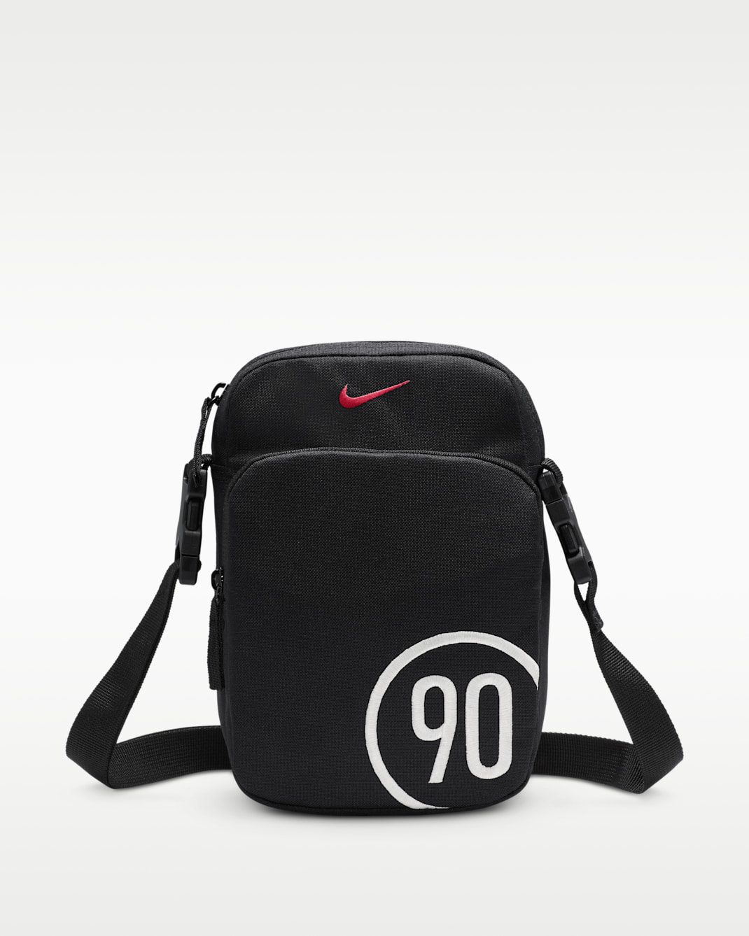 Nike Heritage Total 90 Crossbody-Tasche (4 l) - Schwarz/Schwarz/Gym Red