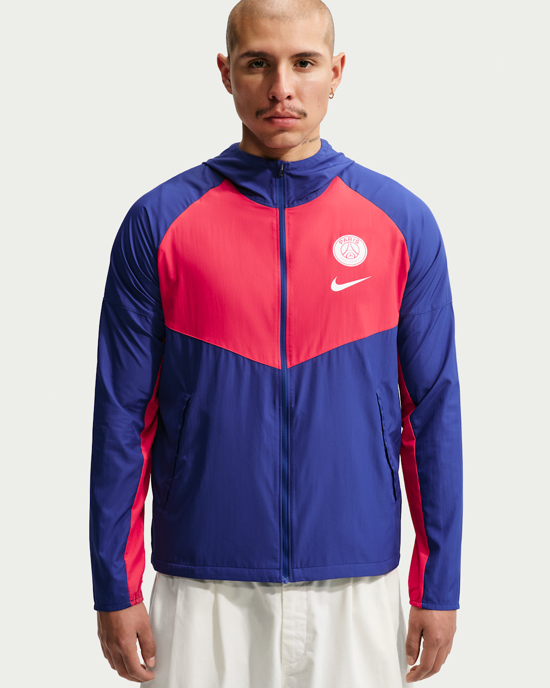 Paris Saint-Germain City Side Men's Football Jacket - Deep Royal Blue/Global Red/Deep Royal Blue/White