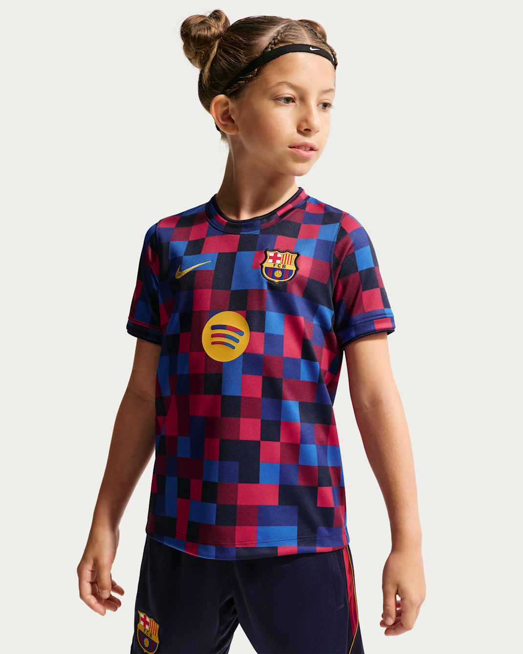 FC Barcelona Younger Kids' Nike Dri-FIT Football Pre-Match Top - Noble Red/Noble Red/Blackened Blue/Mineral Yellow