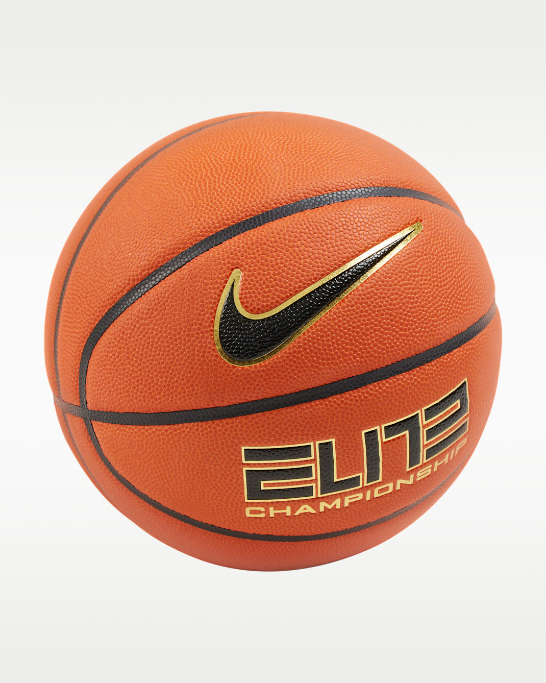 Nike Elite Championship 8-Panel Basketball (Deflated) - Amber Court/Black/Metallic Gold/Black