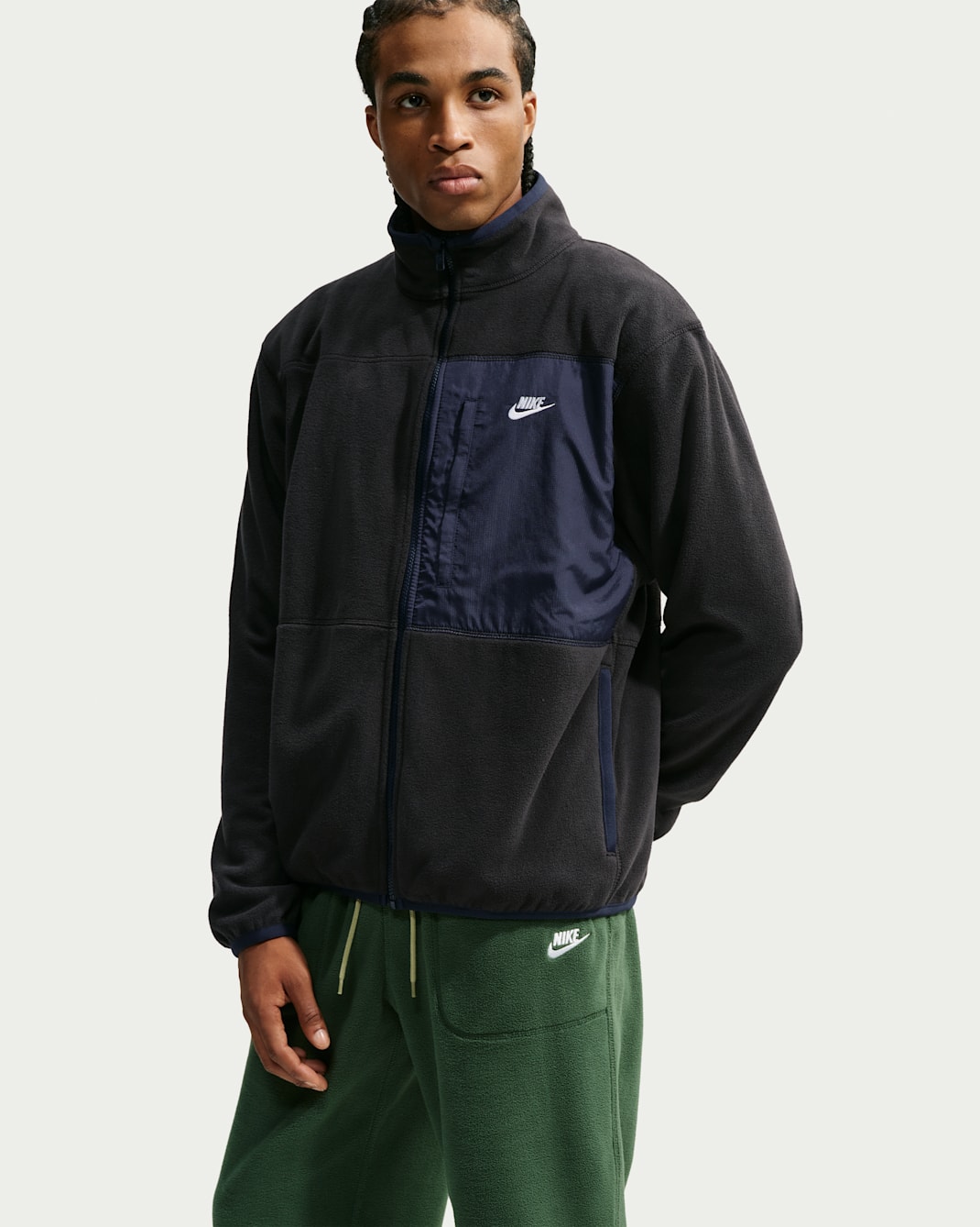 Nike Club Men's Therma-FIT Full-Zip Jacket - Black/Obsidian/White