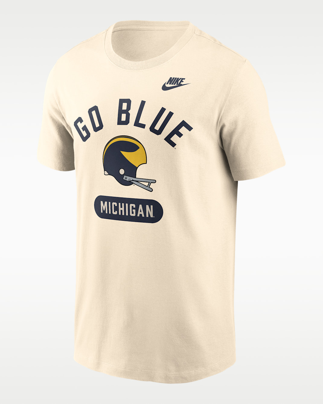 Michigan Legacy Arch Helmet Men's Nike College T-Shirt - Natural