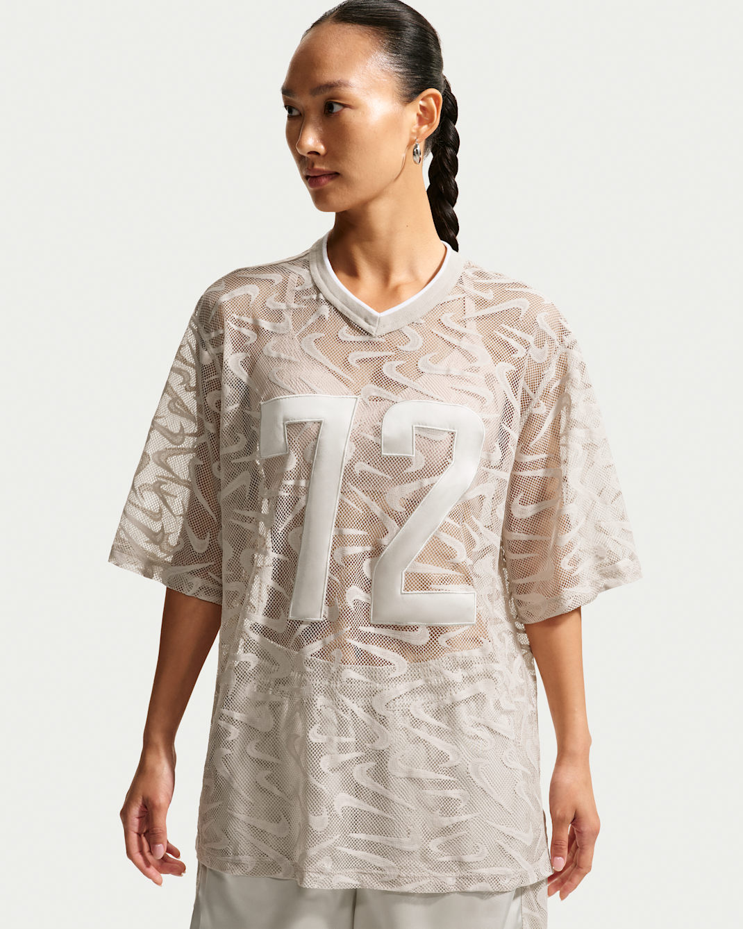 Nike Sportswear Chill Lace Women's Oversized Jersey - Cream II/Light Bone/White