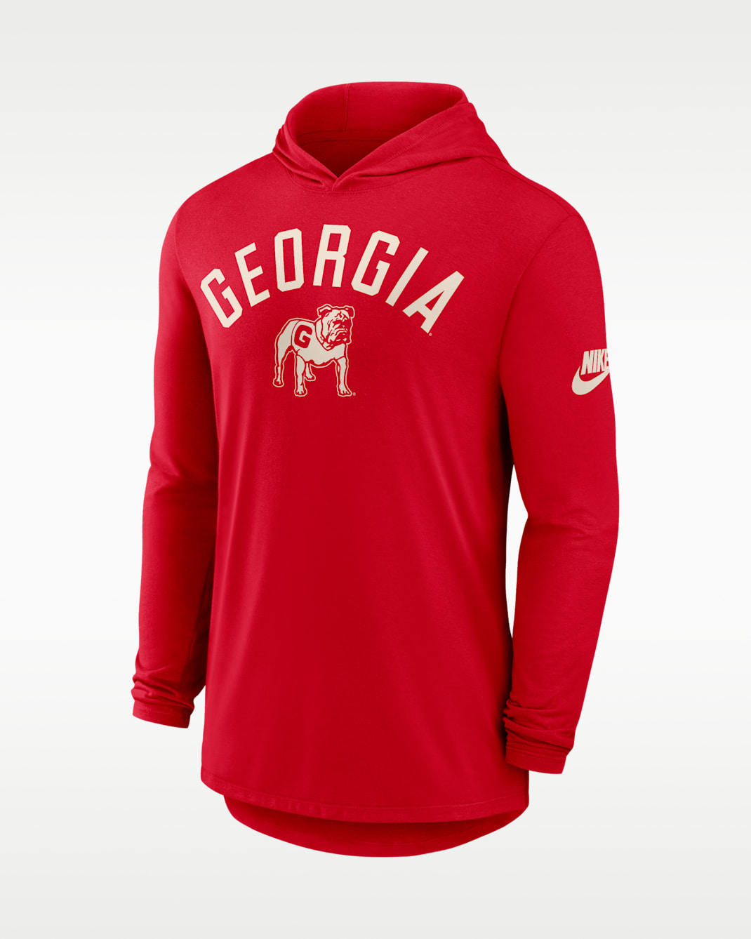 Georgia Legacy Arch Men's Nike Dri-FIT College Long-Sleeve Hooded T-Shirt - Red
