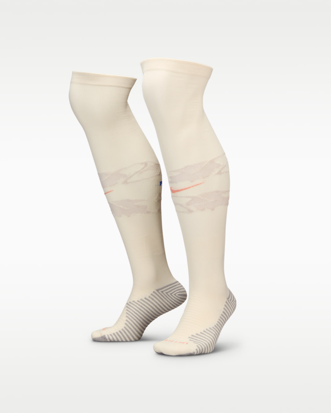 FFF Strike Away kniehohe Fußballsocken mit Nike Dri-FIT-Technologie - Pale Ivory/Bright Blue/Light Madder Root