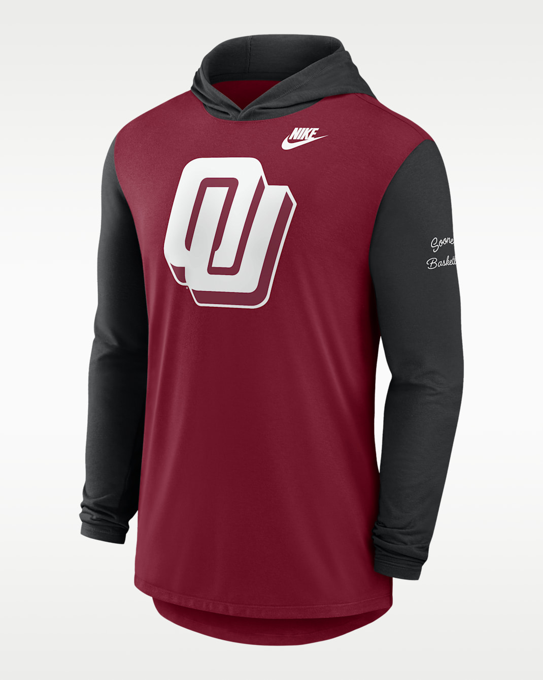Oklahoma Campus Legacy Men's Nike Dri-FIT College Long-Sleeve Hooded T-Shirt - Team Crimson
