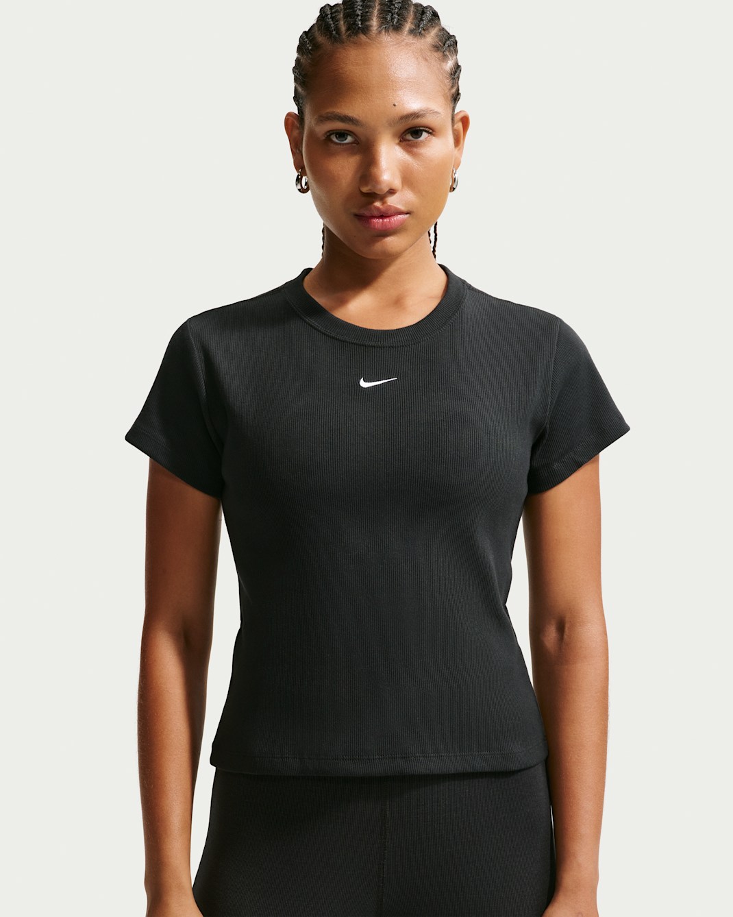 Nike Sportswear Women's Tight Ribbed Short-Sleeve T-Shirt - Black