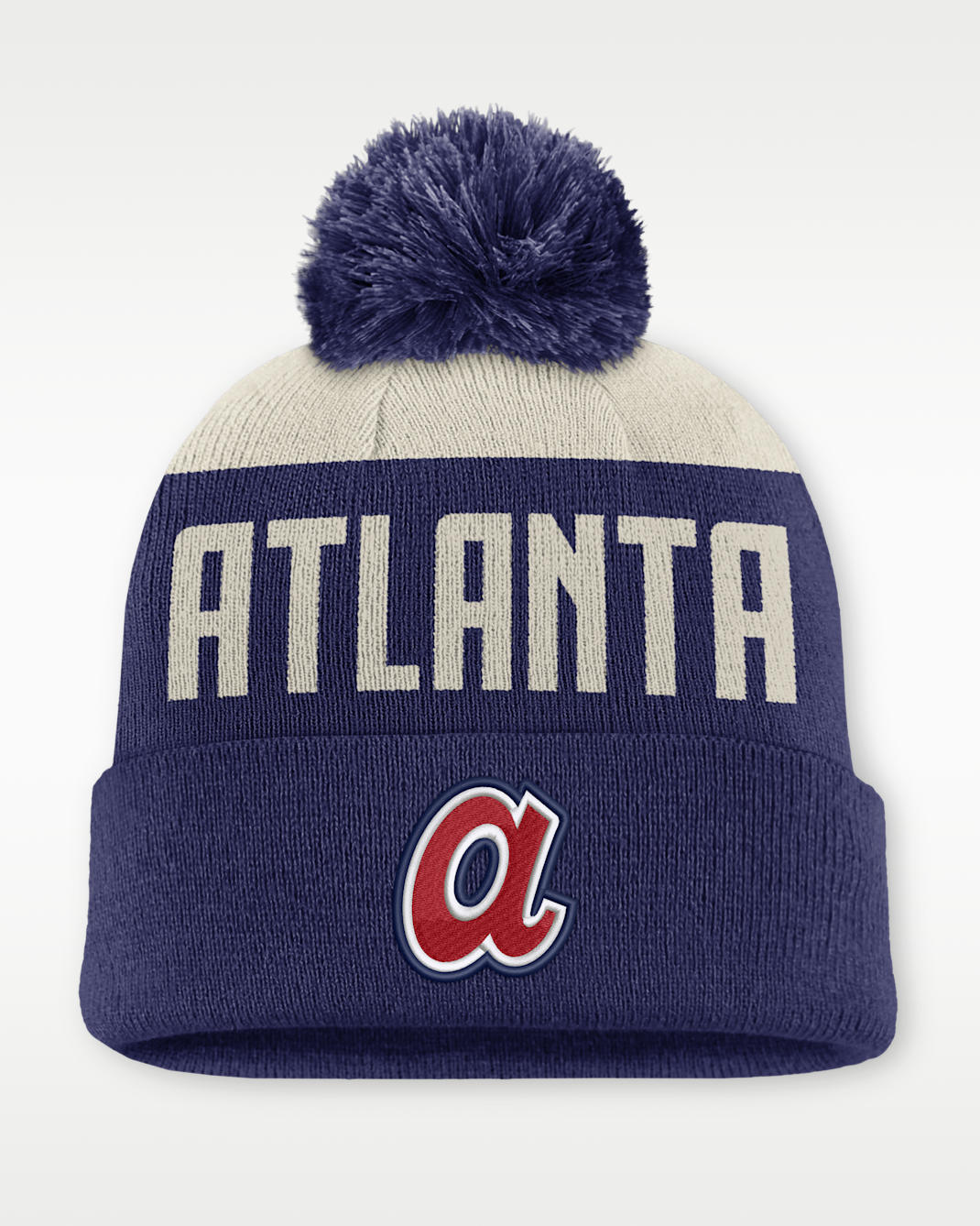 Atlanta Braves Cooperstown Peak Men's Nike MLB Cuffed Pom Beanie