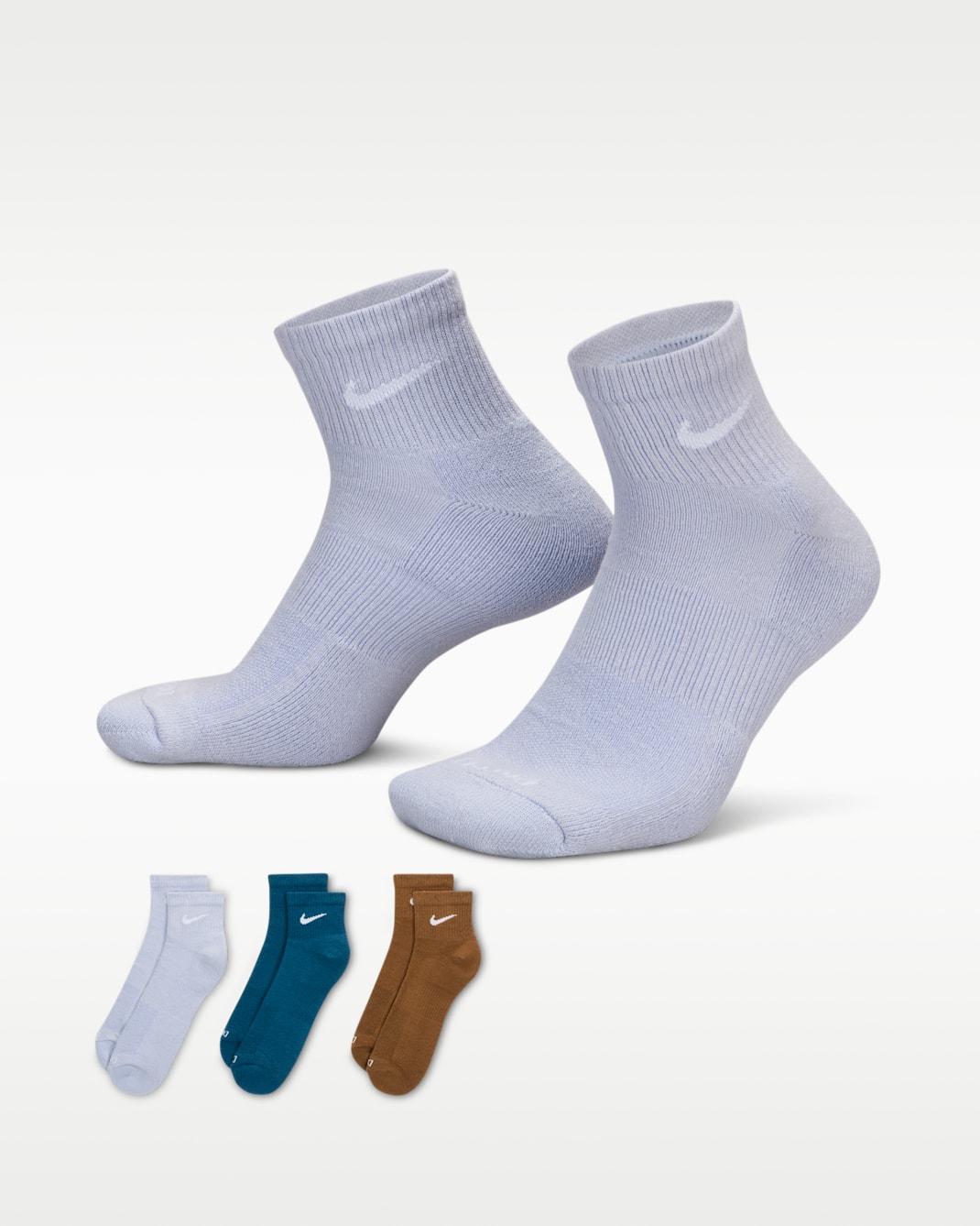 Nike Everyday Plus Cushioned Training Ankle Socks (3 Pairs) - Multi-Color