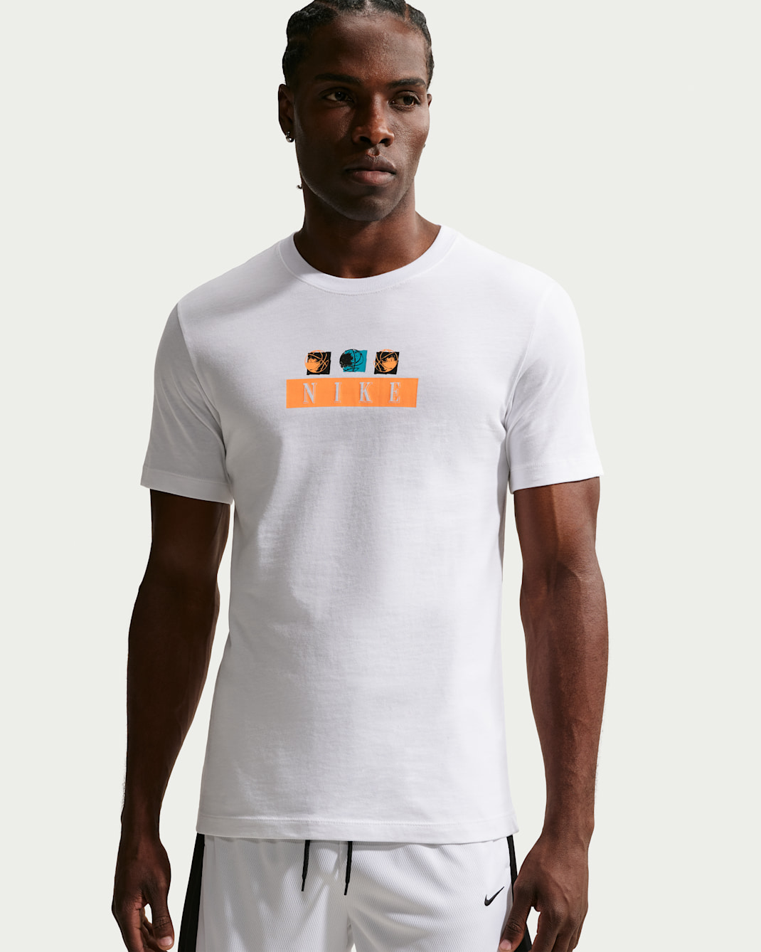 Nike 男款籃球 T 恤 - 白色