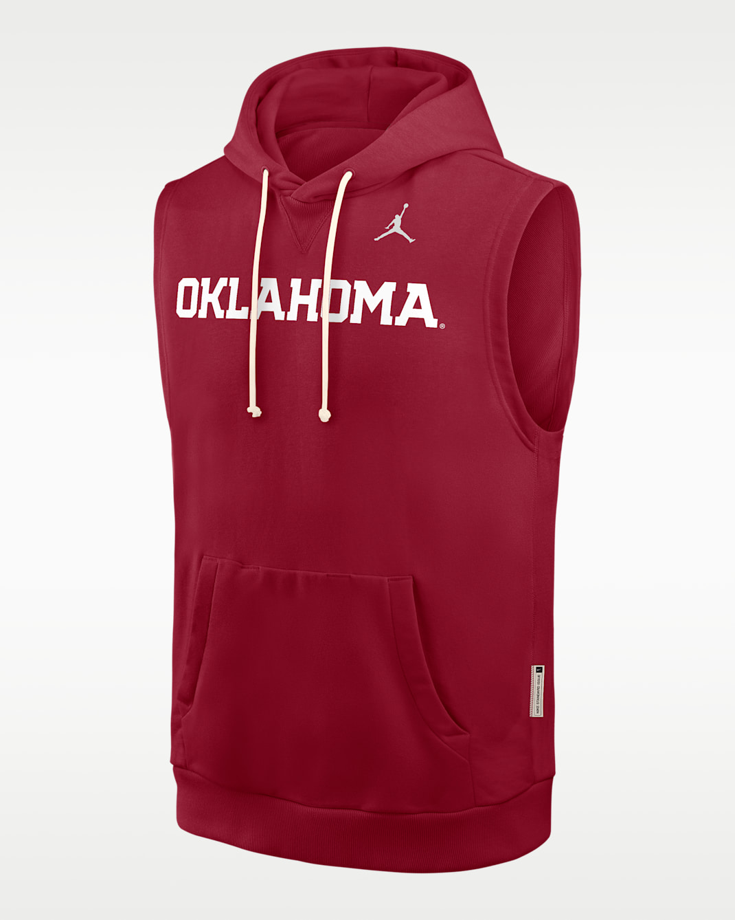 Sudadera con gorro sin cierre sin mangas universitaria Dri-FIT Jordan para hombre Oklahoma Sideline - Carmesí