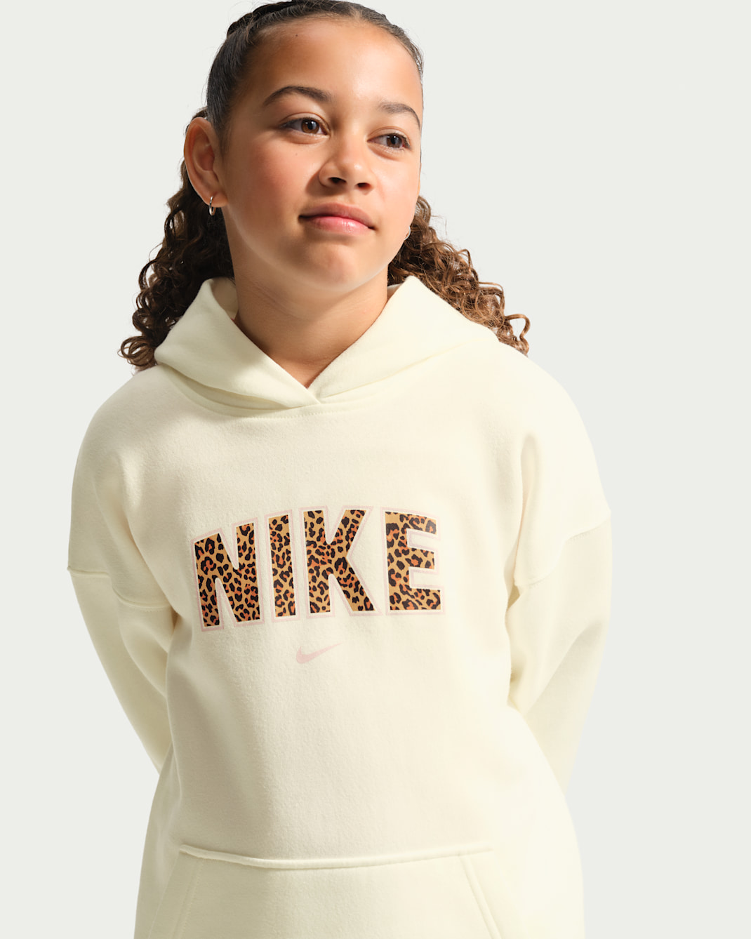 Nike Sportswear Studio Big Kids' (Girls') Oversized Fleece Pullover Hoodie