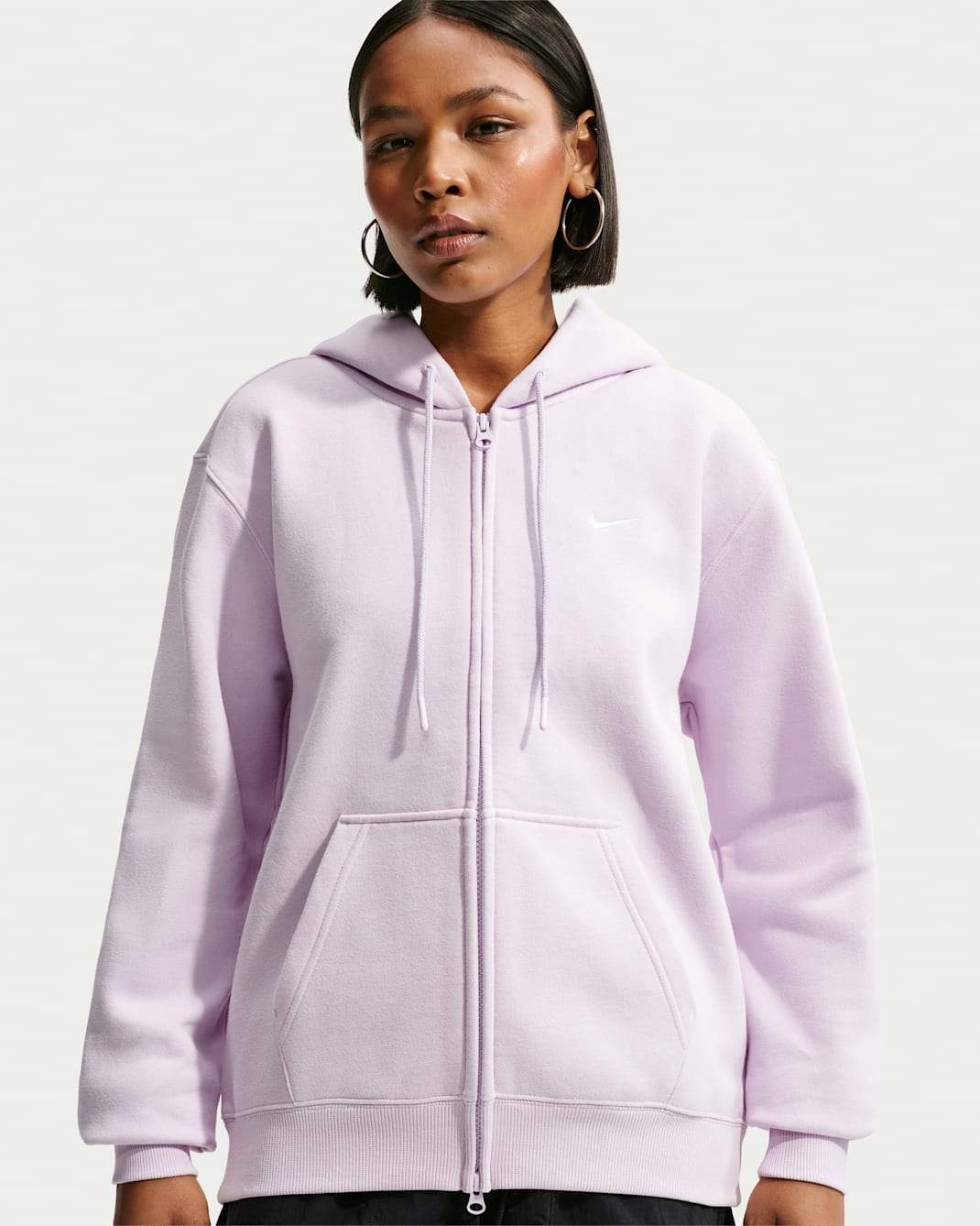 Nike Studio Fleece Medium Weight Women's Full-Zip Hoodie - Bleached Lilac/Sail