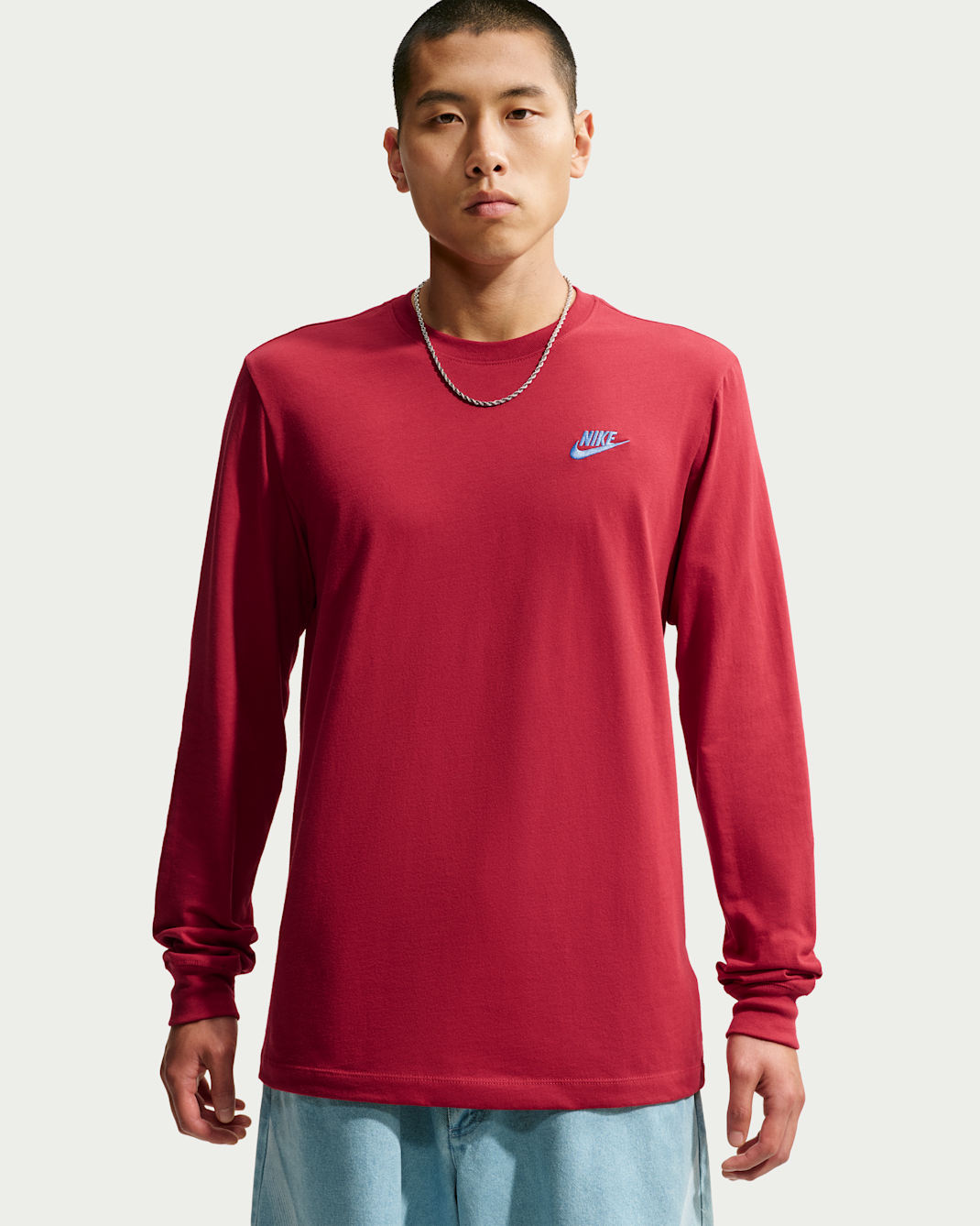 Playera de manga larga para hombre Nike Sportswear Club - Rojo duro