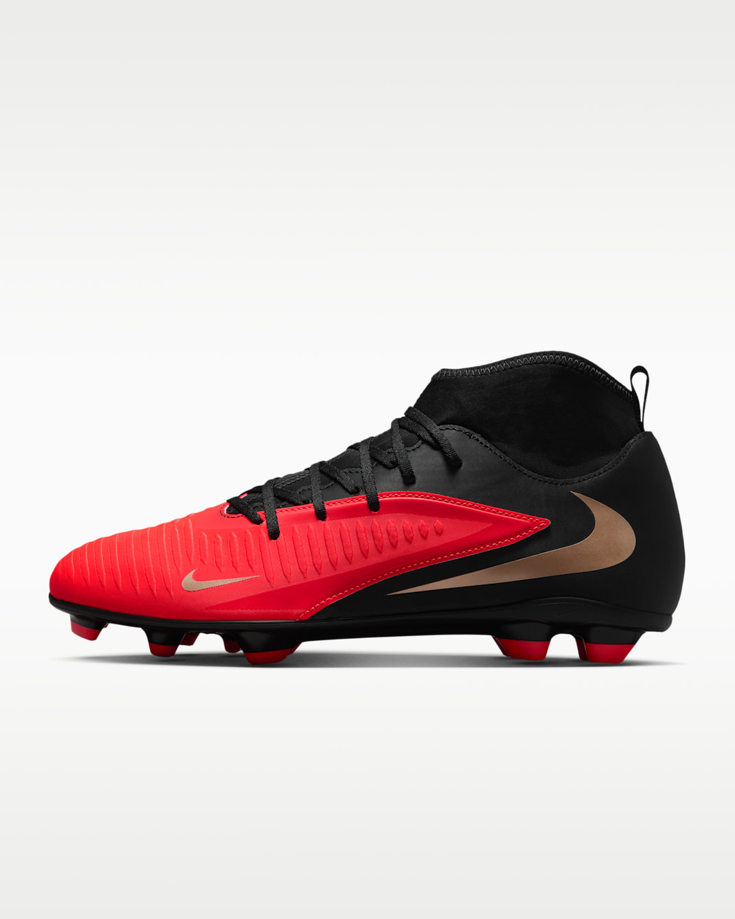 Nike Phantom 6 High Club Multi-Ground Soccer Cleats - Bright Crimson/Black/Blur