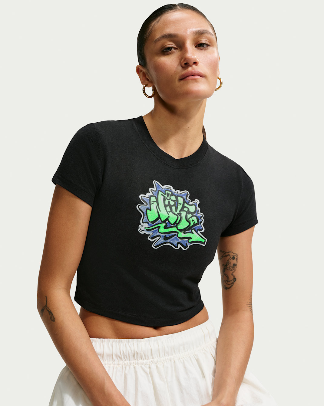 T-shirt slim court Nike Sportswear Chill Knit pour femme - Noir