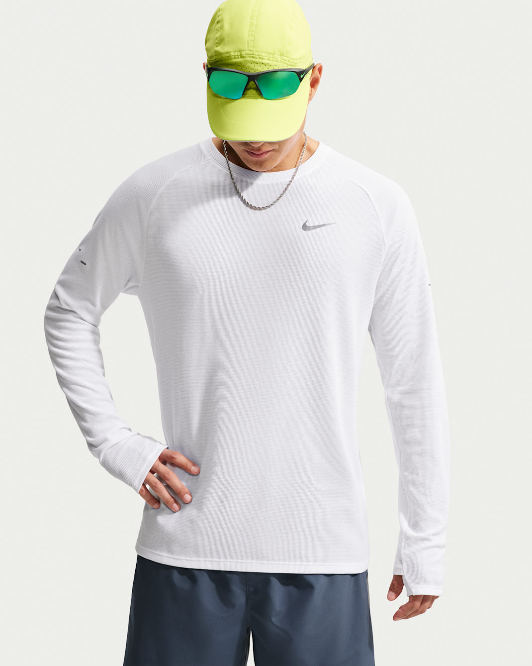 Nike Stride Men's Dri-FIT Running Waffle Crew - White