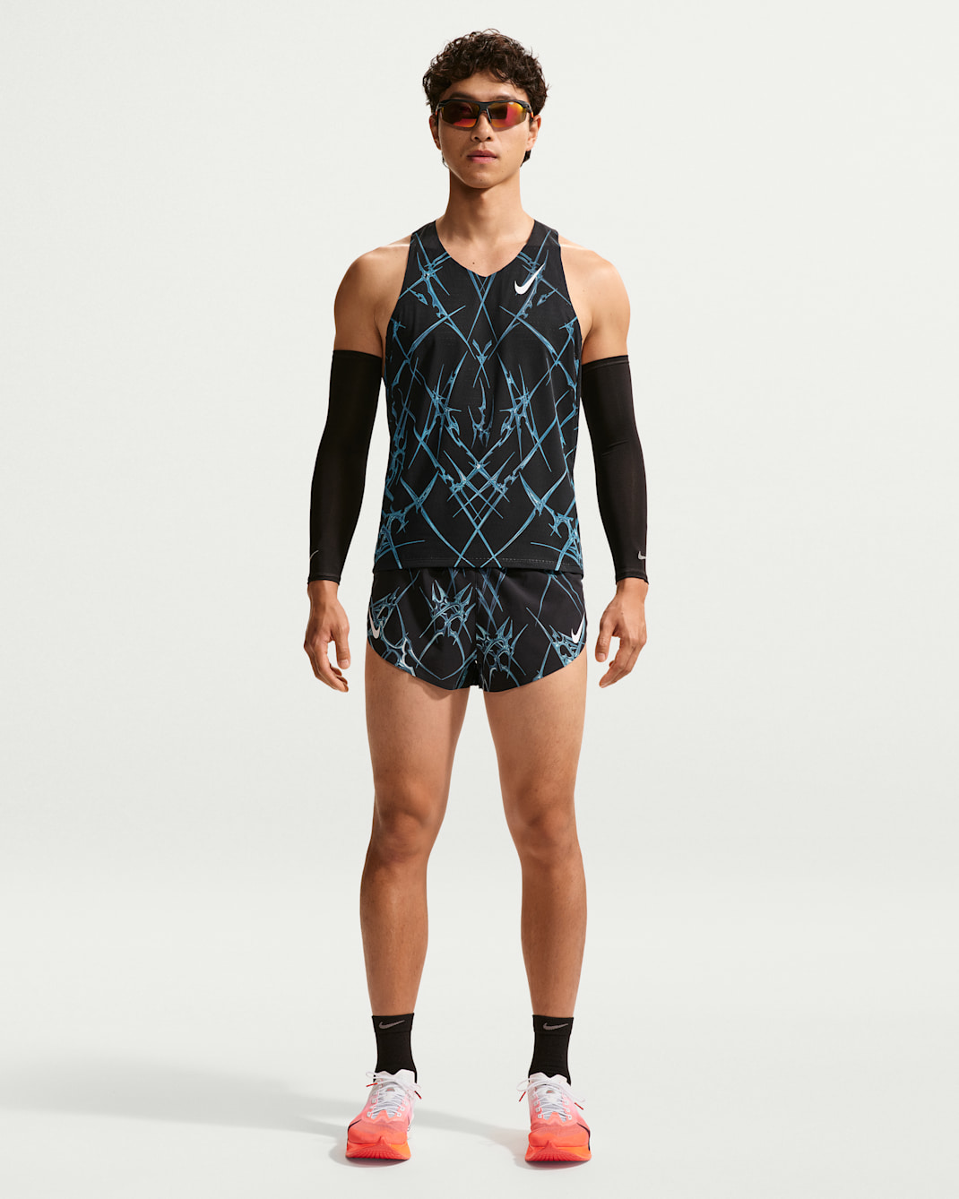 Nike AeroSwift Men's Dri-FIT ADV Printed Running Shorts - Black/White