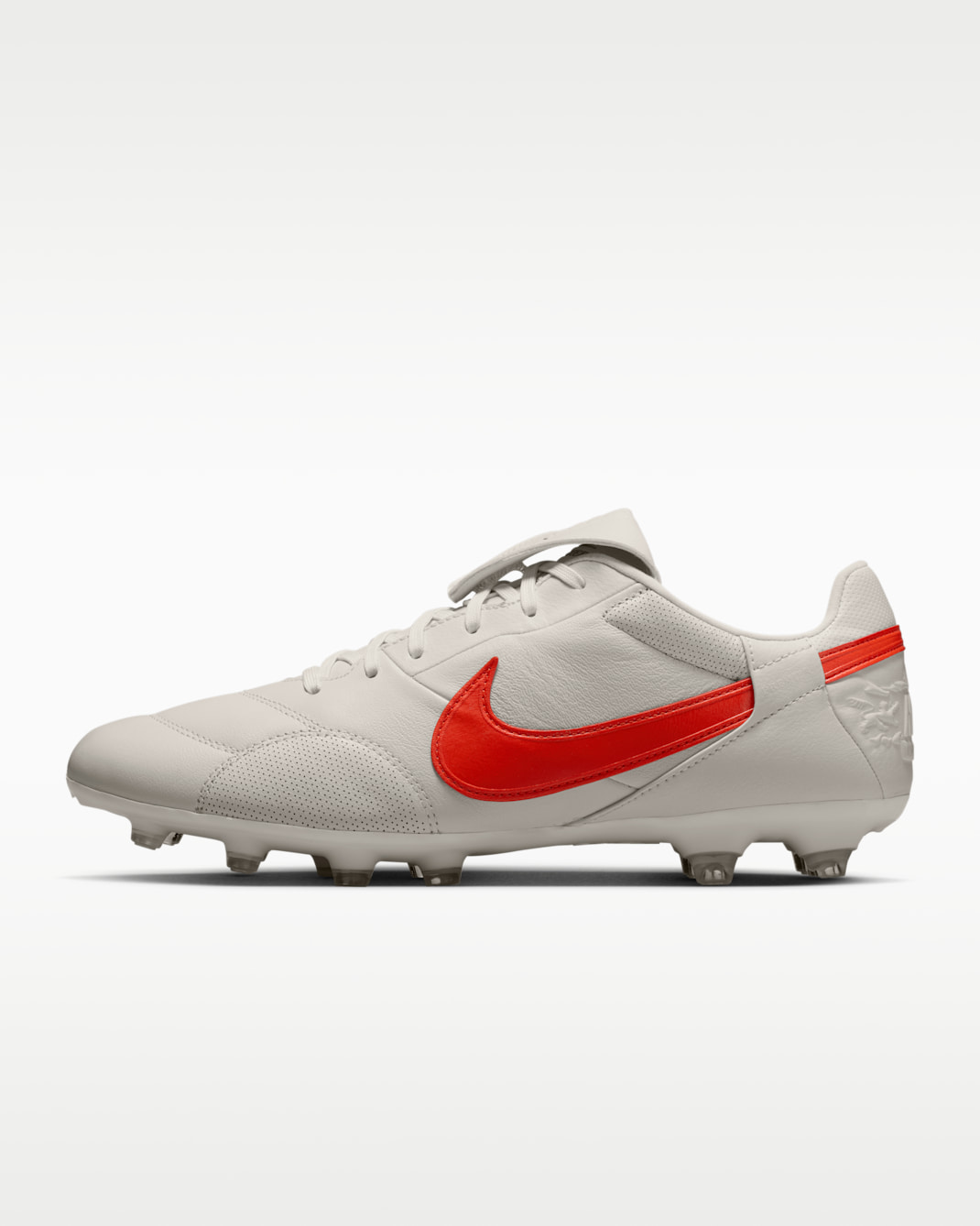 Chuteiras de futebol de perfil baixo para terreno firme Nike Premier 3 - Phantom/Vermelho Picante