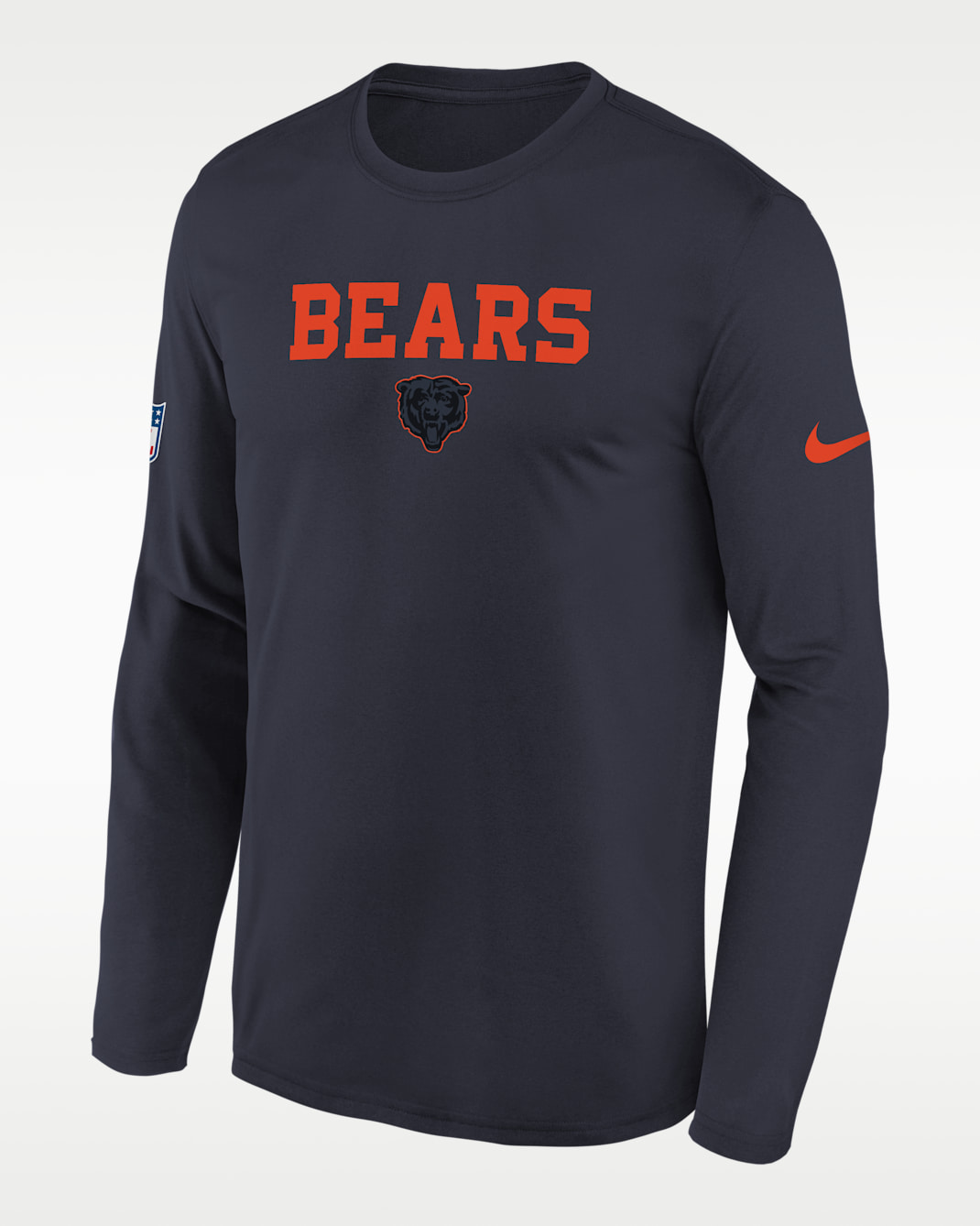 Chicago Bears Rivalries Collection Sideline Legend Big Kids' Nike Dri-FIT NFL Long-Sleeve T-Shirt - Navy