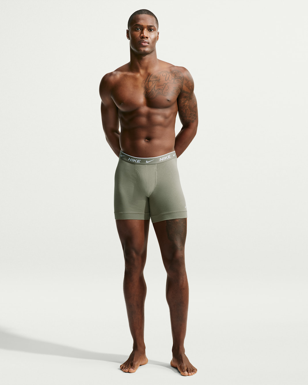 Nike Essential Cotton Stretch Men's Dri-FIT Boxer Briefs (3-Pack) - Light Army/Iron Grey/Court Green