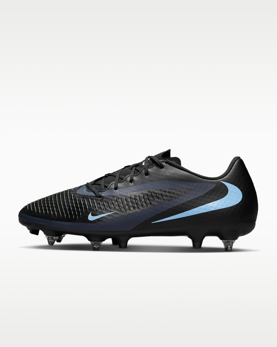 Nike Phantom 6 Low Academy stoplis futballcipő puha talajra - Fekete/Fekete