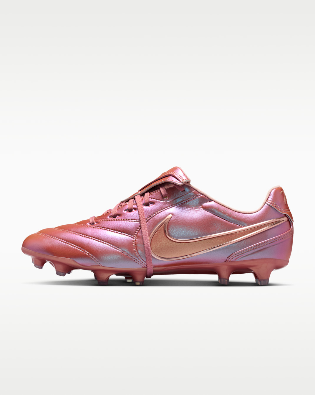 Nike Tiempo Ligera Pro LE Firm-Ground Low-Top Soccer Cleats - Metallic Red Bronze/Metallic Rose Gold