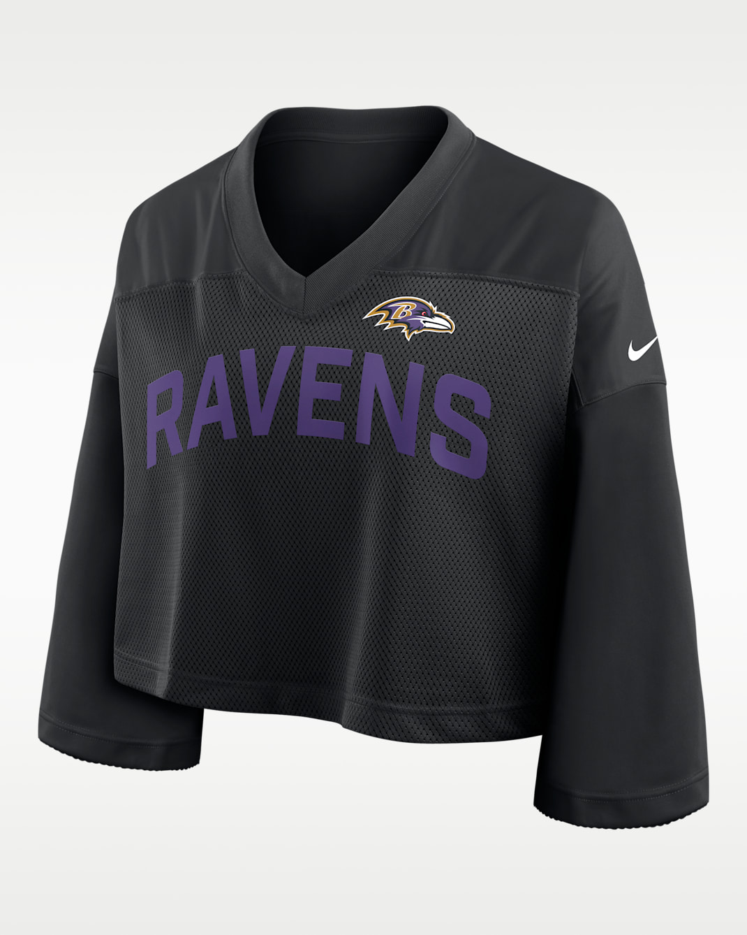 Baltimore Ravens Wide Receiver Jersey Fashion Women's Nike Dri-FIT NFL Cropped Top - Black