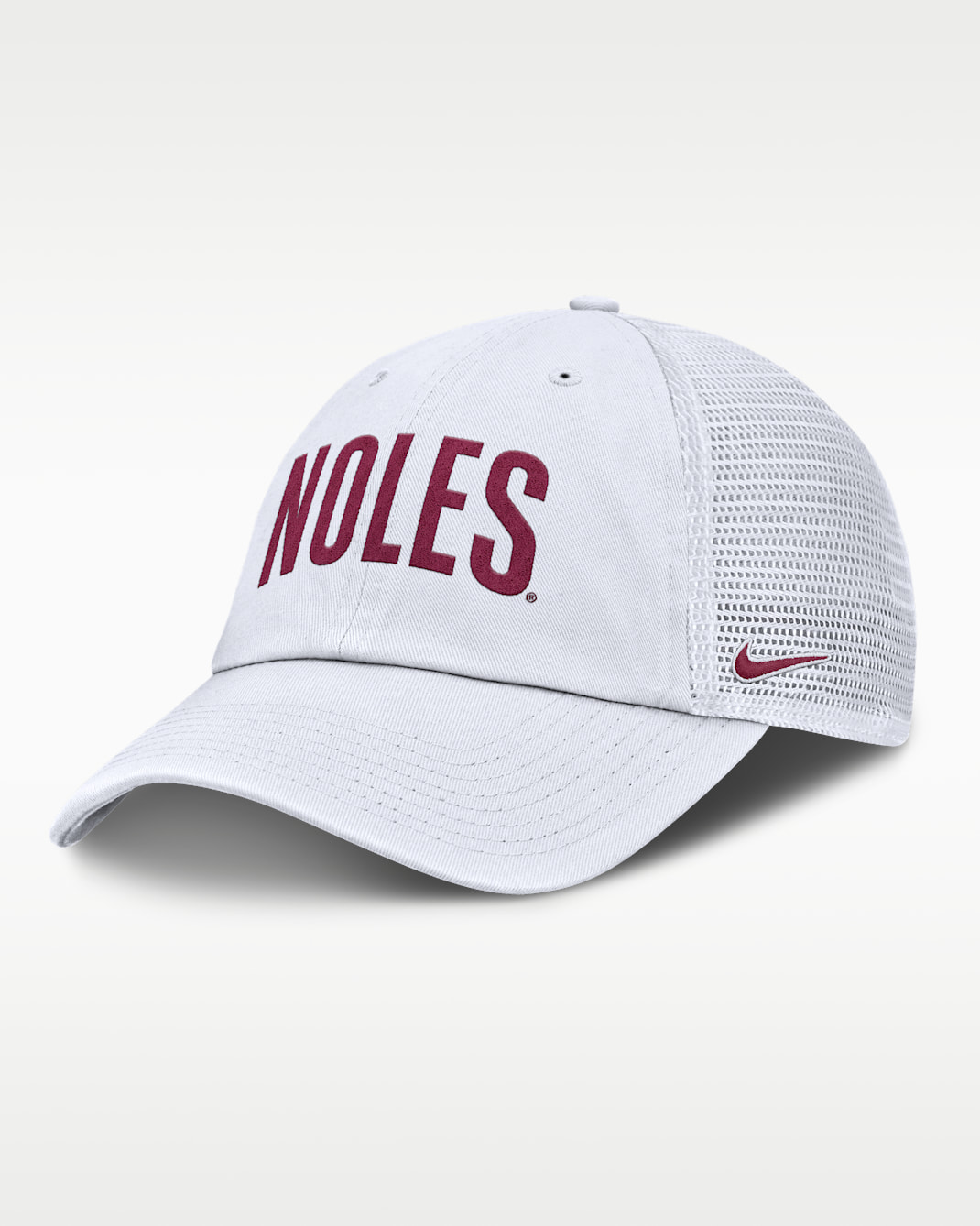 Gorra de rejilla universitaria Nike ajustable para hombre Florida State Primetime Campus Club - Blanco