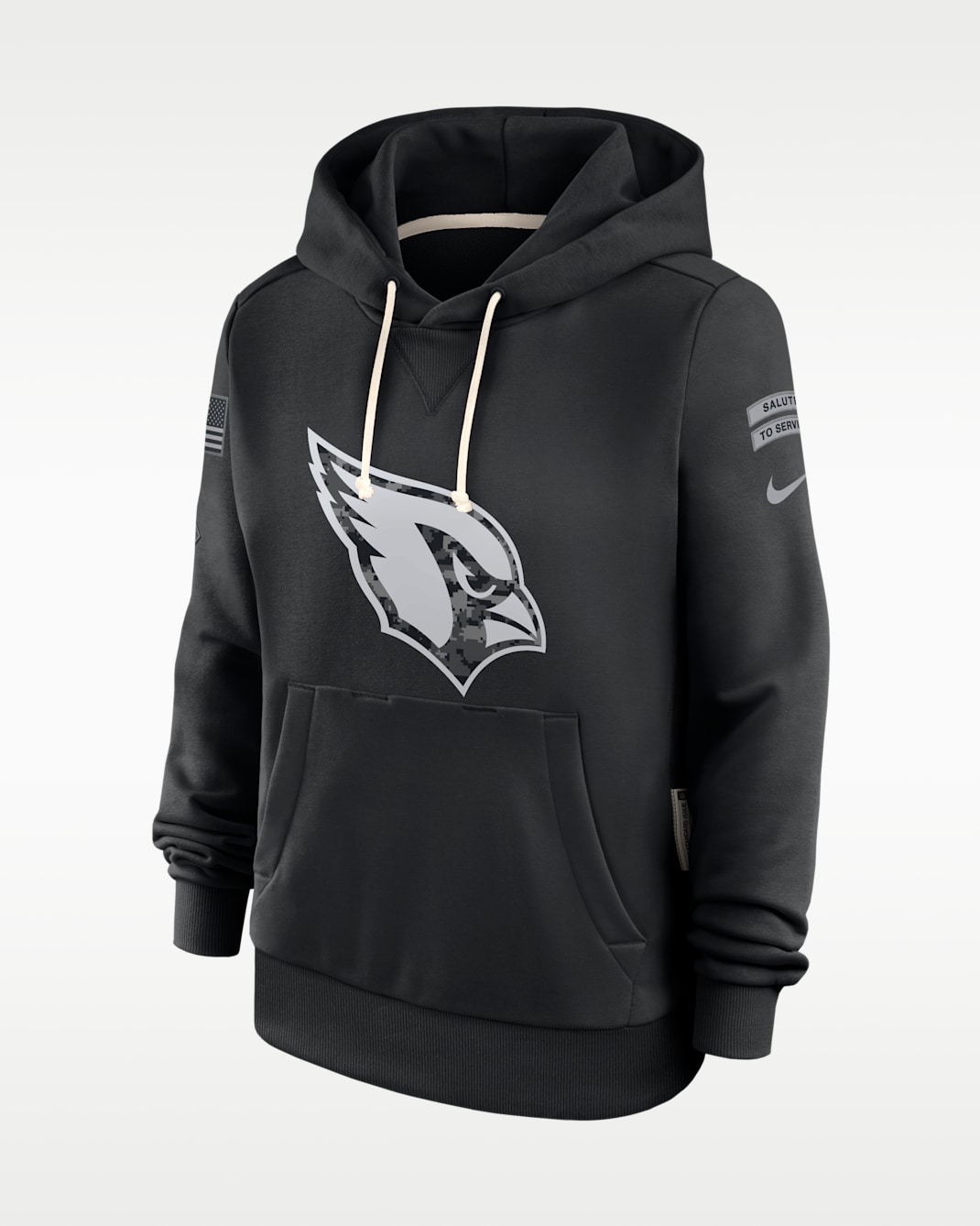 Sudadera con gorro sin cierre Nike Dri-FIT de la NFL para mujer Arizona Cardinals Salute to Service Sideline - Negro