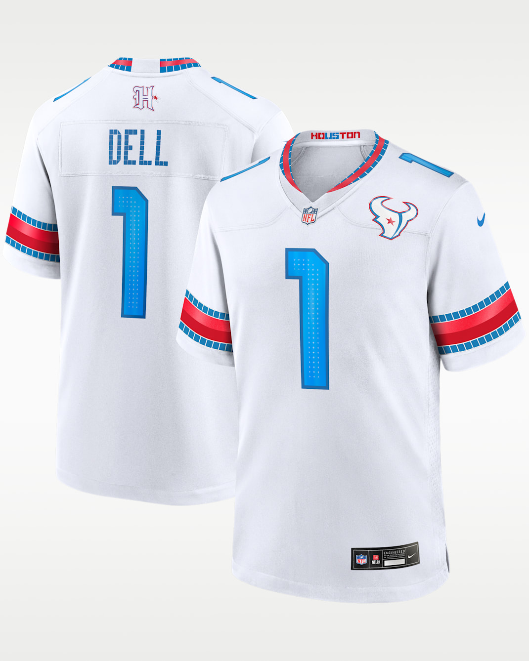 Tank Dell Houston Texans Rivalries Collection Men's Nike NFL Game Jersey - White