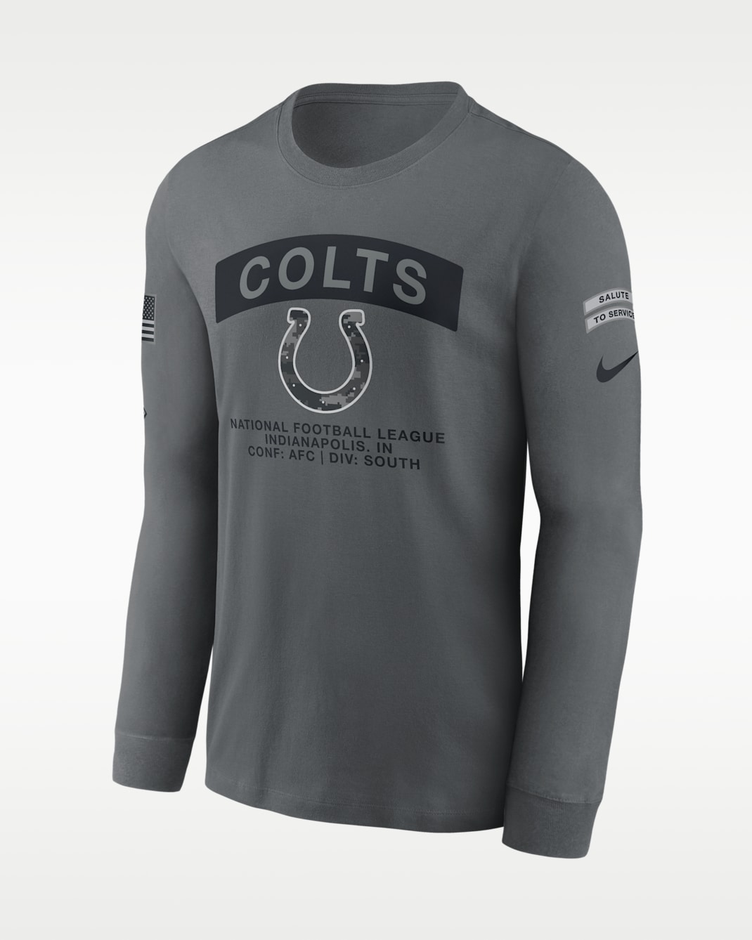 Indianapolis Colts Salute to Service Men's Nike NFL Long-Sleeve T-Shirt - Grey