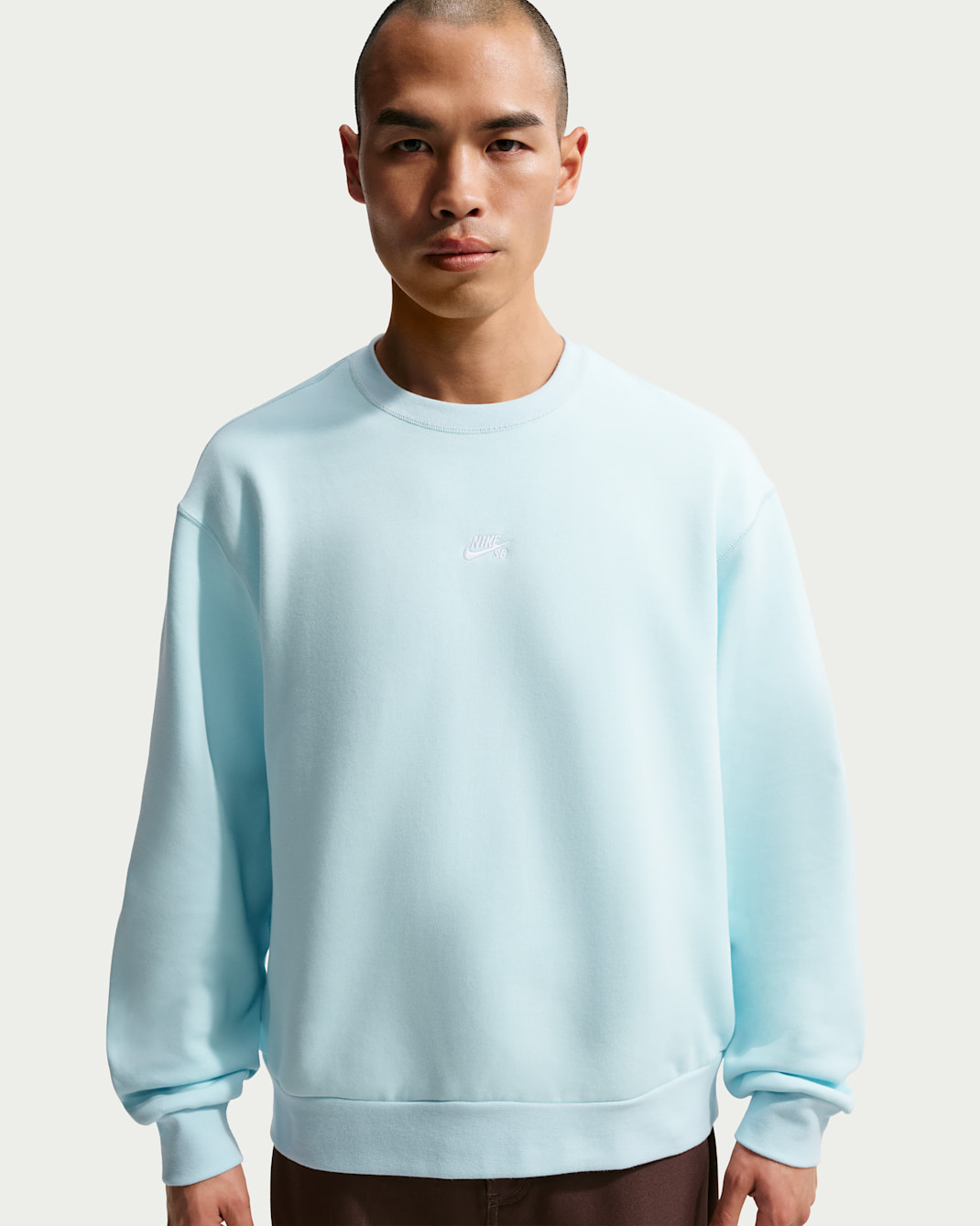 나이키 SB 플리스 스케이트보딩 크루 - 글레이셔 블루/화이트