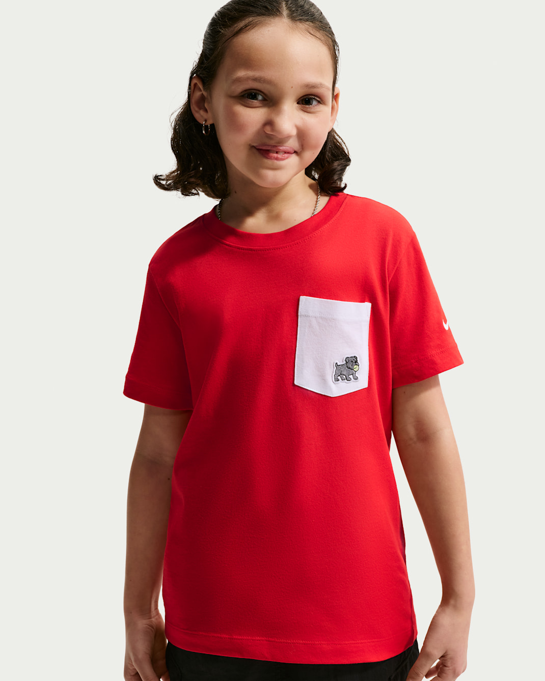 Nike Sportswear Big Kids' Pocket T-Shirt - University Red/White