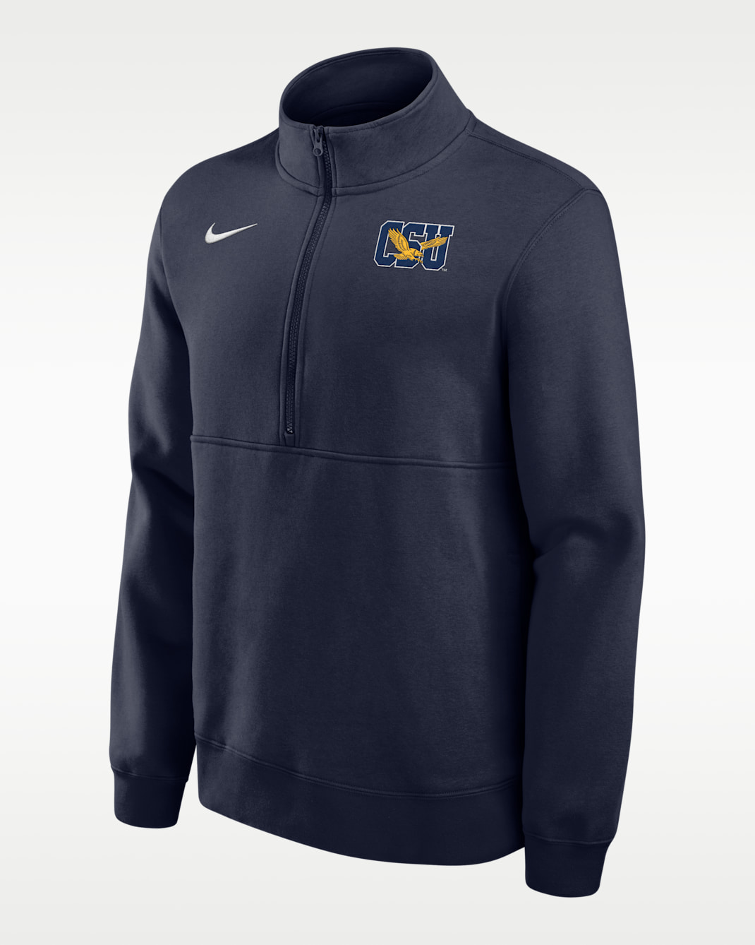 Sudadera universitaria Nike de tejido Fleece de medio cierre para hombre Coppin State University Eagles Club - Azul marino universitario