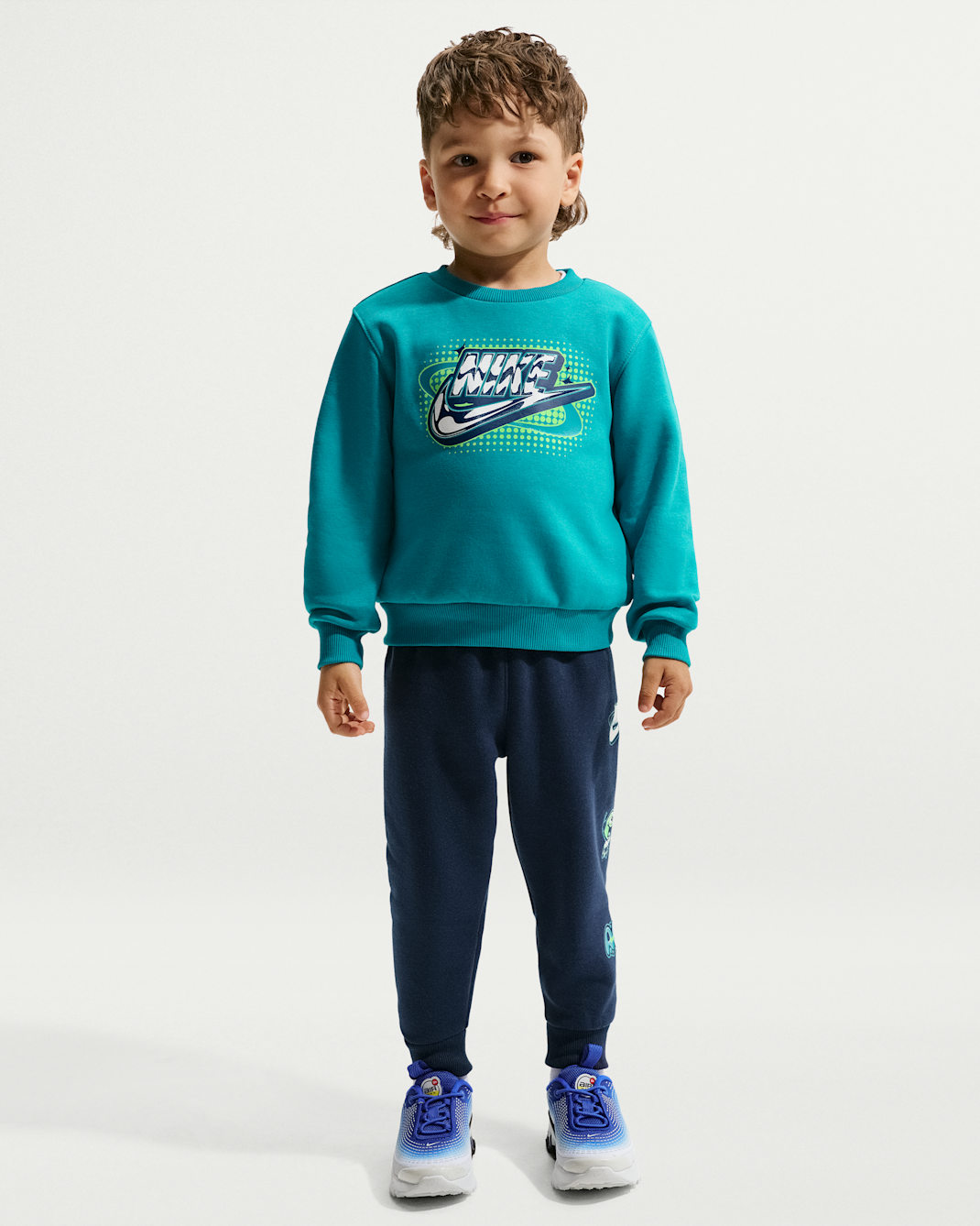 Nike スポーツウェア ベビー ブランド アンバサダー ツーピース フリース クルー セット - ミッドナイトネイビー