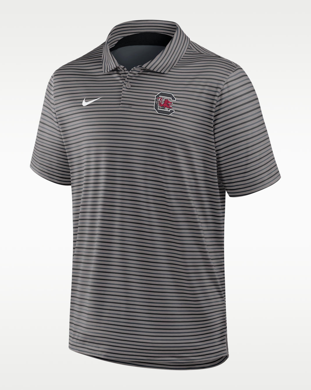 South Carolina Tour Stripe Men's Nike Dri-FIT College Polo - Smoke Grey/Black