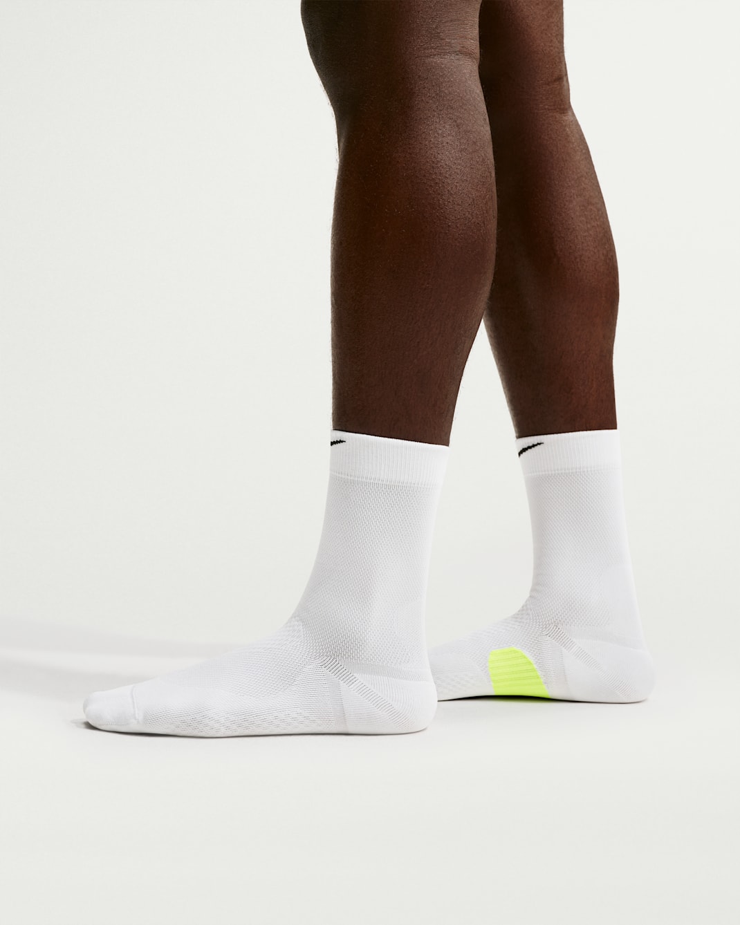 Nike Running Midweight Crew Socks (1 Pair) - White/Volt/Black