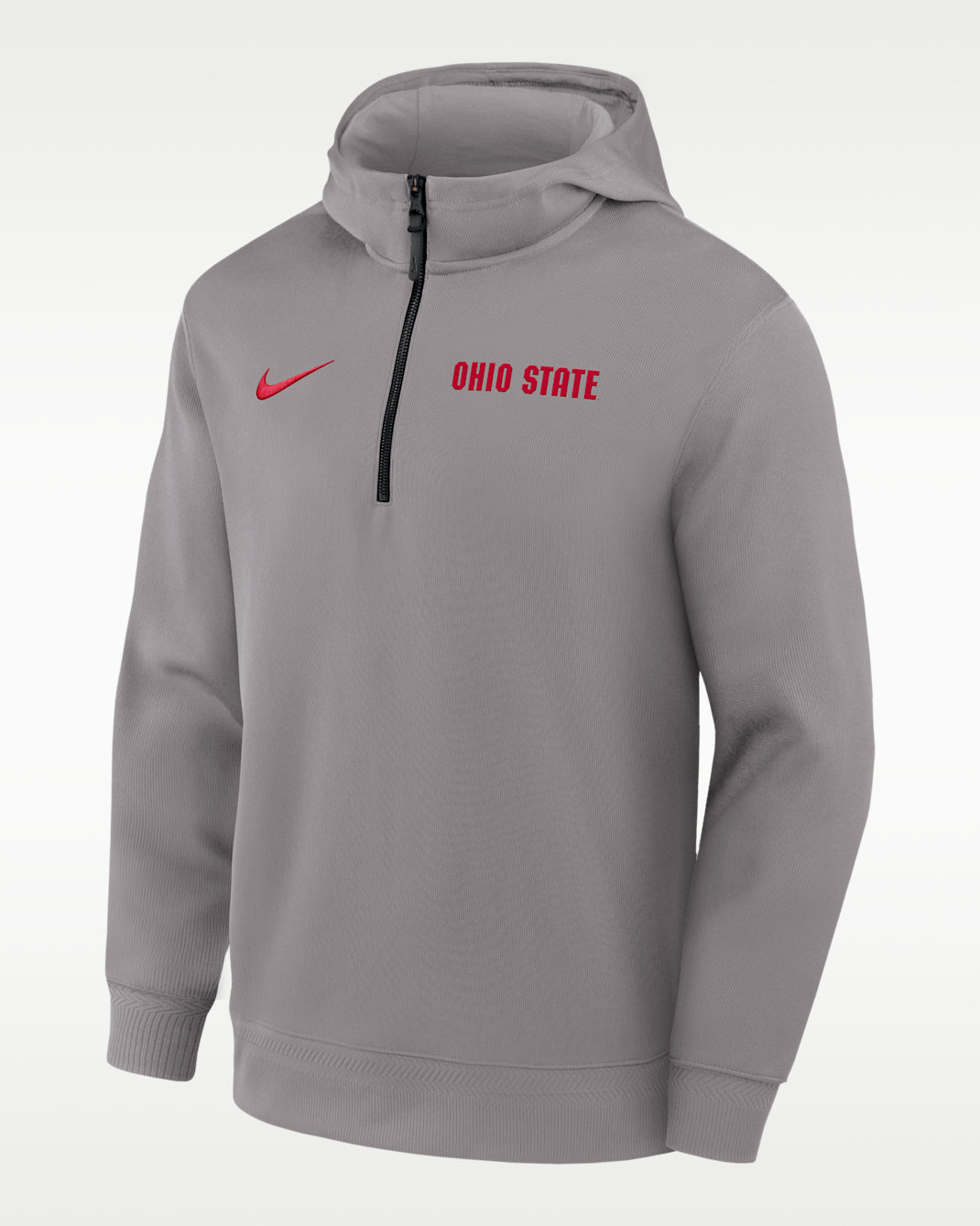 Sudadera universitaria con gorro y cierre de 1/4 Nike Dri-FIT para hombre Ohio State Coaches Premium - Gris