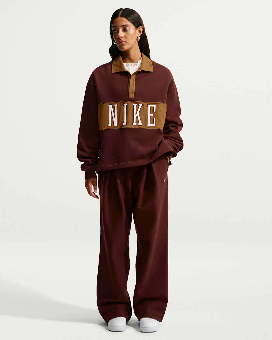 Nike Studio Fleece Medium Weight Women's Oversized Rugby Top