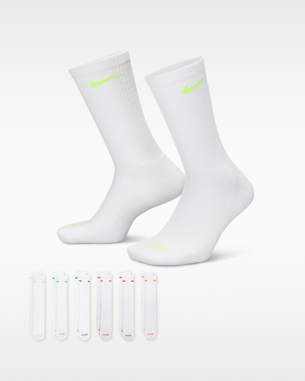 Nike Everyday Plus Cushioned Training Crew Socks (6 Pairs) - Multi-Color